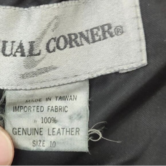 Casual Corner 100% Genuine Leather Black A-Line Skirt Women’s Sze10 Vintage Midi - Picture 9 of 10